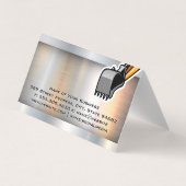 Véhicule de construction | Carte de visite métalli (Dos)