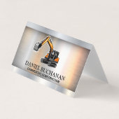 Véhicule de construction | Carte de visite métalli (Devant)