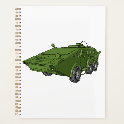 Véhicule militaire blindé vert (Devant)