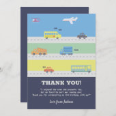 Véhicules, Camions, Avion Boy Anniversaire Merci (Devant / Derrière)