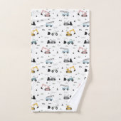 Véhicules de construction mignons motif sans coutu (Serviette à main)
