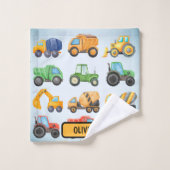 Véhicules de construction mignons pour garçons (Gant de toilette)