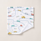 Véhicules Doodle Enfants Nom personnalisé Ensemble (Gant de toilette)