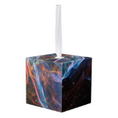 Veil Nebula Supernova Remnants Hubble Telescope Kubus Ornament (Achter hoekig)