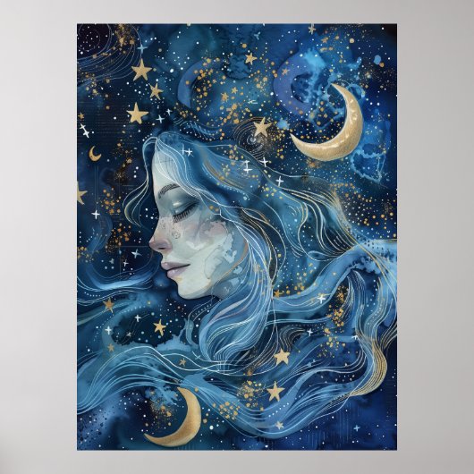 Veil of Luna – Ethereal Goddess  Poster (Voorkant)