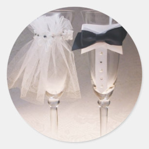 VEIL/TUX BRIDAL FLUTES STICKER