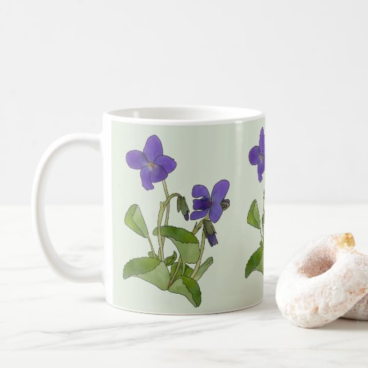 veilchen koffiemok (Met donut)