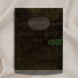 Veiled Notions: Dark Academia Moss Velvet Journal Notitieboek