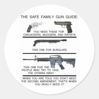 VEILIG GEZINSEERDE PISTOOL-GUIDE RONDE STICKER