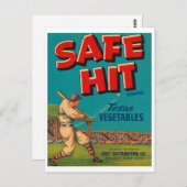 Veilig  label met krat - honkbal briefkaart (Voorkant / Achterkant)