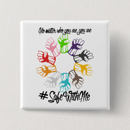 Veilig met mij Fists Square Button