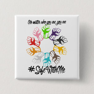 Veilig met mij Fists Square Button
