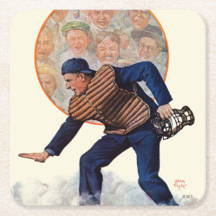 Veilig op het Bord Vierkante Kartonnen Onderzetter