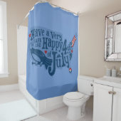 Veilige en gelukkige 4 juli douchegordijn (In situ)