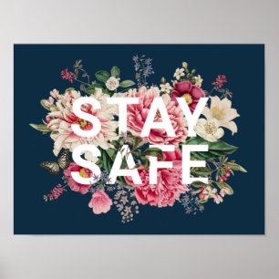 Veilige  Floral Typografie Poster