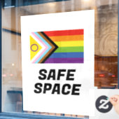 Veilige Ruimte LGBTQ Inclusief Progressieve Pride  Raamsticker (Cafe Raam)