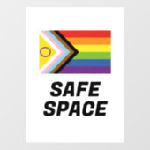 Veilige Ruimte LGBTQ Inclusief Progressieve Pride  Raamsticker (Vel)