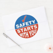 Veiligheid begint bij u ronde sticker (Envelop)