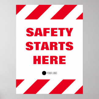 Veiligheid Begint Hier Rode Witte Werkplek Quote Poster
