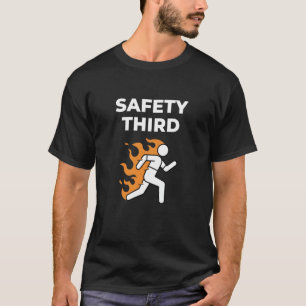 Veiligheid Derde Grappige Parodie Hardlopen Humor T-shirt