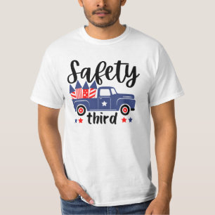 Veiligheid Derde van het Vuurwerk van juli Patriot T-shirt
