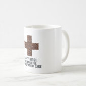 Veiligheid eerst, drink koffie voor patiëntenzorg koffiemok (Voorkant rechts)