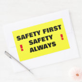 Veiligheid eerst Veiligheid altijd! Rechthoekige Sticker (Envelop)
