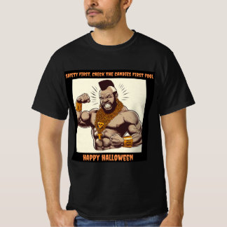 Veiligheid eerste Halloween Mr.T cadeau grappige v T-shirt