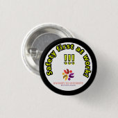 Veiligheid eerste knop! ronde button 3,2 cm (Voorkant /achterkant)