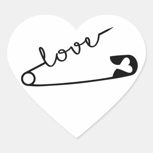 Veiligheid Pin LOVE Hart Sticker (Voorkant)