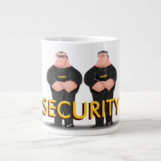 VEILIGHEID! Twee Funny Bouncers of doormen Extra Grote Beker (Voorkant)