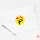 Veiligheids Gewapend Huis Ronde Sticker (Envelop)