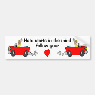 Veiligheids Haat Begint In De Geest Volg Je Hart Bumpersticker