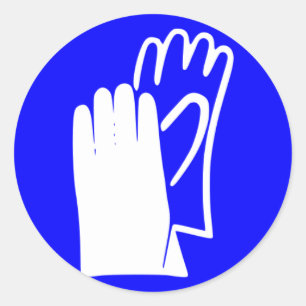 Veiligheids handschoenen bord ronde sticker