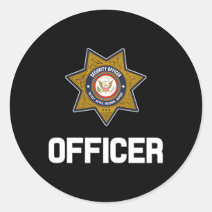 Veiligheidsbeambte Handhaving Badge Politiebewaker Ronde Sticker