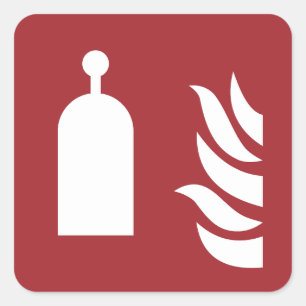 veiligheidsbord van het station met afstandsbedien vierkante sticker