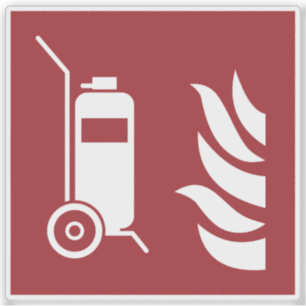 veiligheidsbord voor brandblussers op wielen sticker