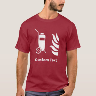 veiligheidsbord voor brandblussers op wielen t-shirt