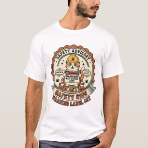 Veiligheidsbord Waarschuwingslabel Kat Veiligheids T-shirt