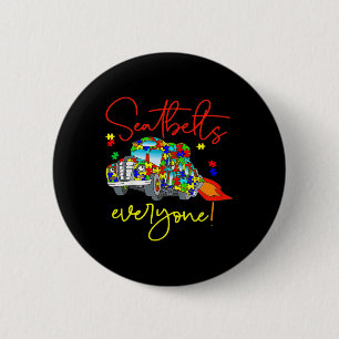Veiligheidsgordels Iedereen Autisme Bewustwording Ronde Button 5,7 Cm