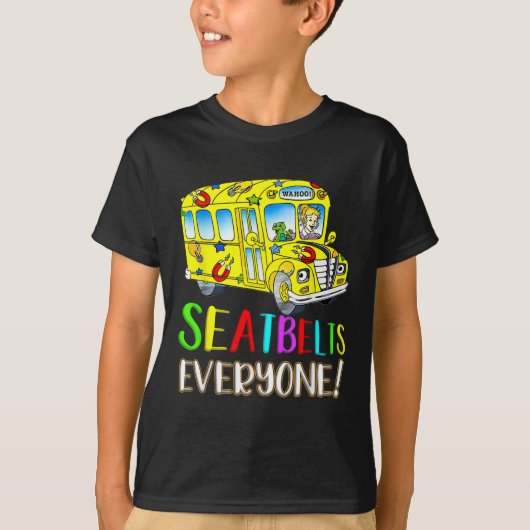 Veiligheidsgordels Iedereen Leuk Magische Schoolbu T-shirt (Voorkant)