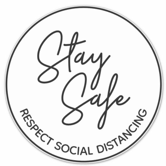 Veiligheidsherinnering: 'Blijf veilig' Vin op soci Sticker (Voorkant)