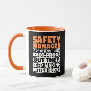 Veiligheidsmanager I Probeer Dingen Grappig Te Mak Mok