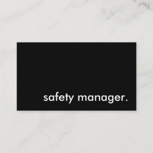 veiligheidsmanager. visitekaartje