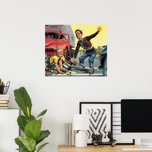 Veiligheidspatrouille Overstekende Garde Helpende Poster (Thuiskantoor)