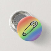 Veiligheidspeld regenboog ronde button 3,2 cm (Voorkant /achterkant)