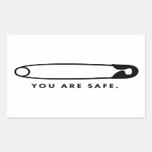 Veiligheidsspeld - u bent veilig. Sticker