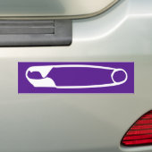 Veiligheidsspelden Bumpersticker (Wit 0n Paarse) (Op auto)