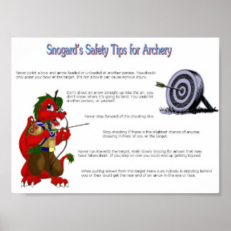 Veiligheidstips van Snogard voor boogschieten Poster