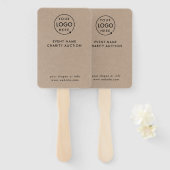 Veilingpaddle | Hulpactie Rustic Kraft Logo Handwaaier (Voorkant en achterkant)
